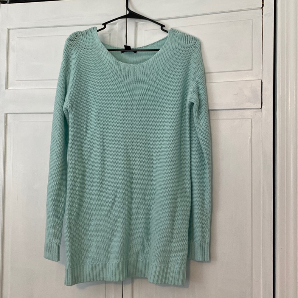 Gap long knit sweater light blue